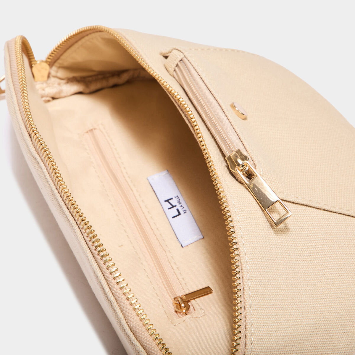 Sac banane en toile de coton canvas sable femme