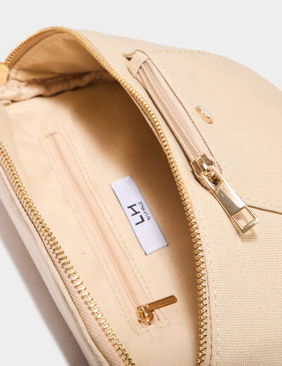 Sac banane en toile de coton canvas sable femme