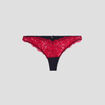 Culotte tanga à micro dentelle rouge femme