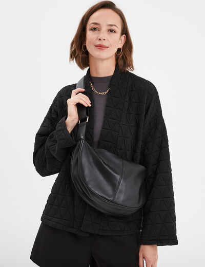 Sac banane avec bandoulière noir femme
