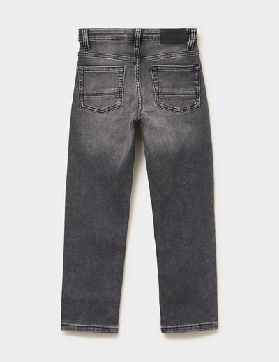 Jeans regular stretch 5 poches denim gris gar&ccedil;on