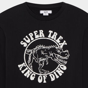 sweat col rond manches longues noir garcon Sweat col rond manches longues noir garçon