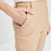 Pantalon ajusté 7/8 ème simili cuir sable femme