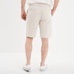 Bermuda chino &agrave; coulisse lin m&eacute;lang&eacute; gris clair homme