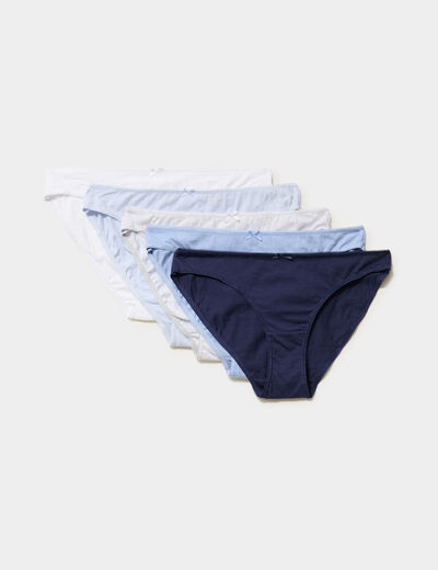 Lot 5 culottes coton bleu marine femme