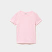 T-shirt manches courtes en coton rose clair fille
