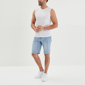 debardeur droit bretelles larges coton blanc homme Débardeur droit bretelles larges coton blanc homme