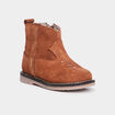 Bottines en cuir effet suédine Creeks camel bébé fille