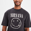 T-shirt manches courtes coton Nirvana gris foncé homme