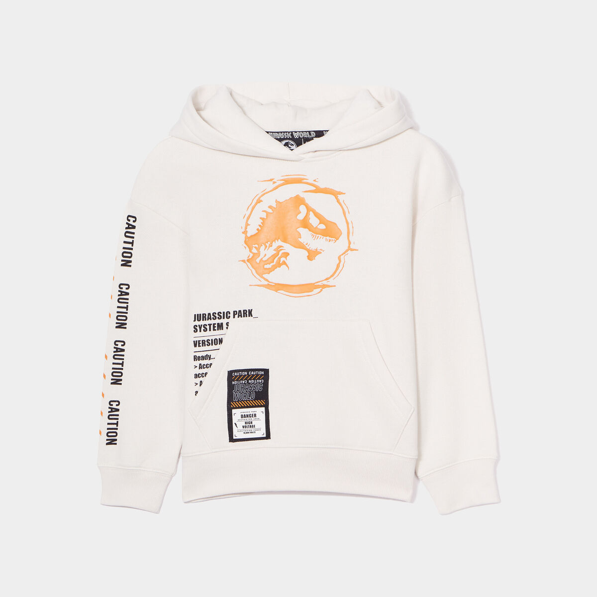 Sweat à capuche hoodie Jurassic Park sable garçon