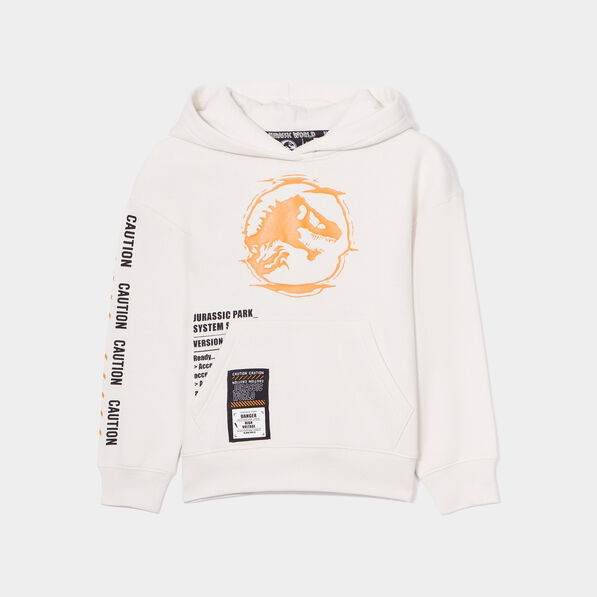 Sweat à capuche hoodie Jurassic Park sable garçon