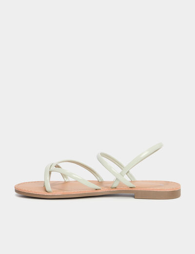Sandales plates vert clair femme