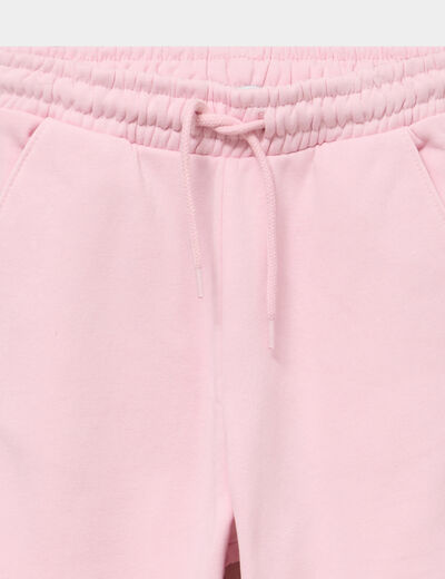 Pantalon de jogging molleton rose clair fille