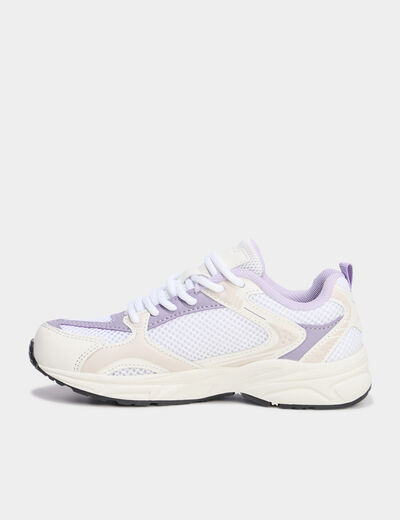 Baskets running m&eacute;moire de forme confort blanc fille