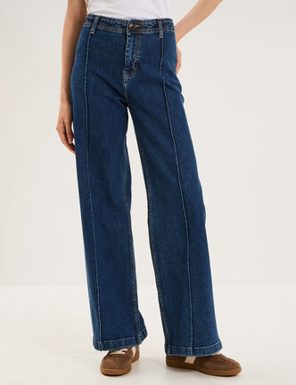 Jean denim flare coton majoritaire denim stone femme