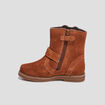 Bottes en cuir empiècement coeur camel fille