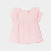 T-shirt volants broderie anglaise coton rose clair bébé fille
