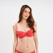 Soutien-gorge embo&icirc;tant padd&eacute; dentelle rouge femme