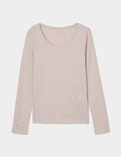 T-shirt à manches longues beige femme