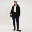 Gilet zipp&eacute; avec col fausse fourrure noir femme grande taille