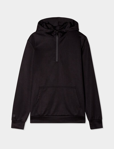 Sweat à capuche hoodie zippé noir homme