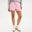Short de jogging en molleton rose pastel femme