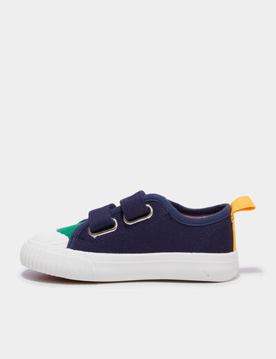 Tennis basses &agrave; scratchs bout renforc&eacute; multicolore gar&ccedil;on