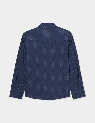 Chemise col français coton majoritaire bleu marine garçon