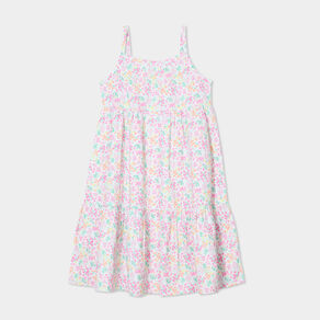 Robe courte à bretelles fines ecru fille