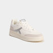 Tennis basses &agrave; lacets gris argent femme