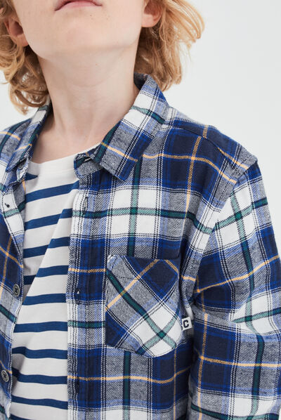 Chemise manches longues Creeks bleu marine garçon