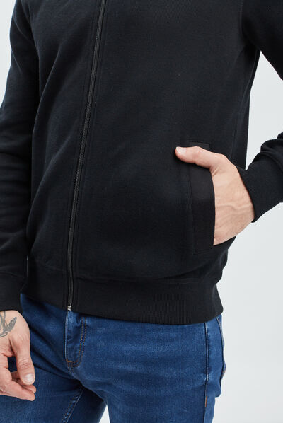 Gilet zippé avec col montant noir homme