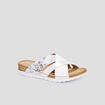 Mules pied large en cuir Confortissimo blanc femme