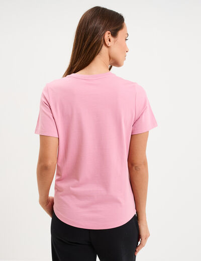 T-shirt manches courtes coton Champion rose femme