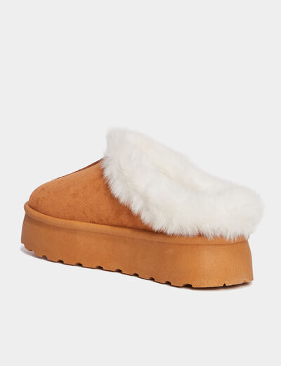 Boots compensées fourrées Creeks marron femme