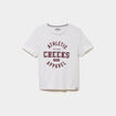 T-shirt col rond manches courtes gris clair femme