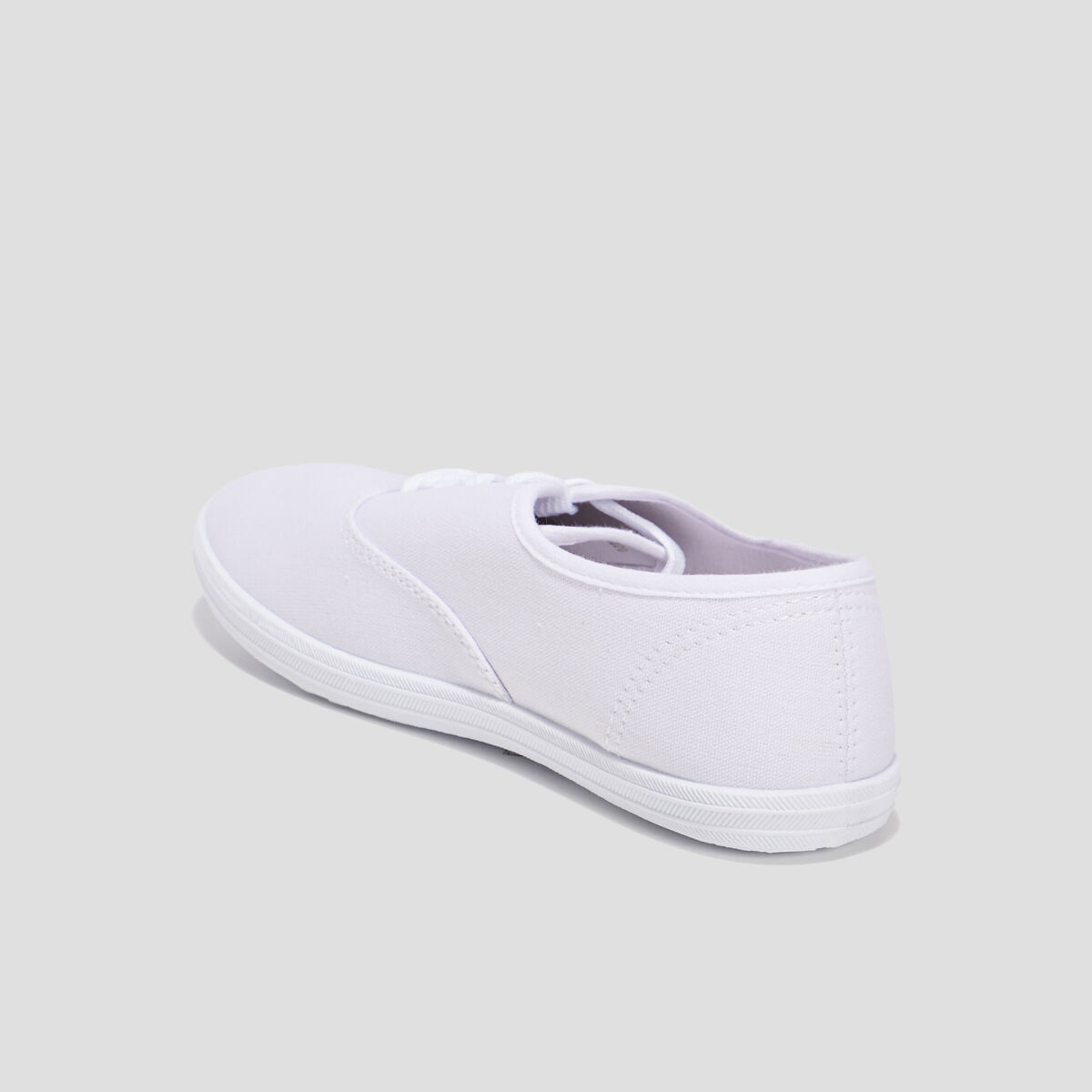 Baskets en toile &agrave; lacets blanc femme
