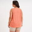 Débardeur droit col en V sans manches rose corail femme grande taille