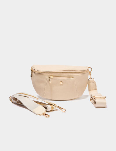 Sac banane en toile de coton canvas sable femme