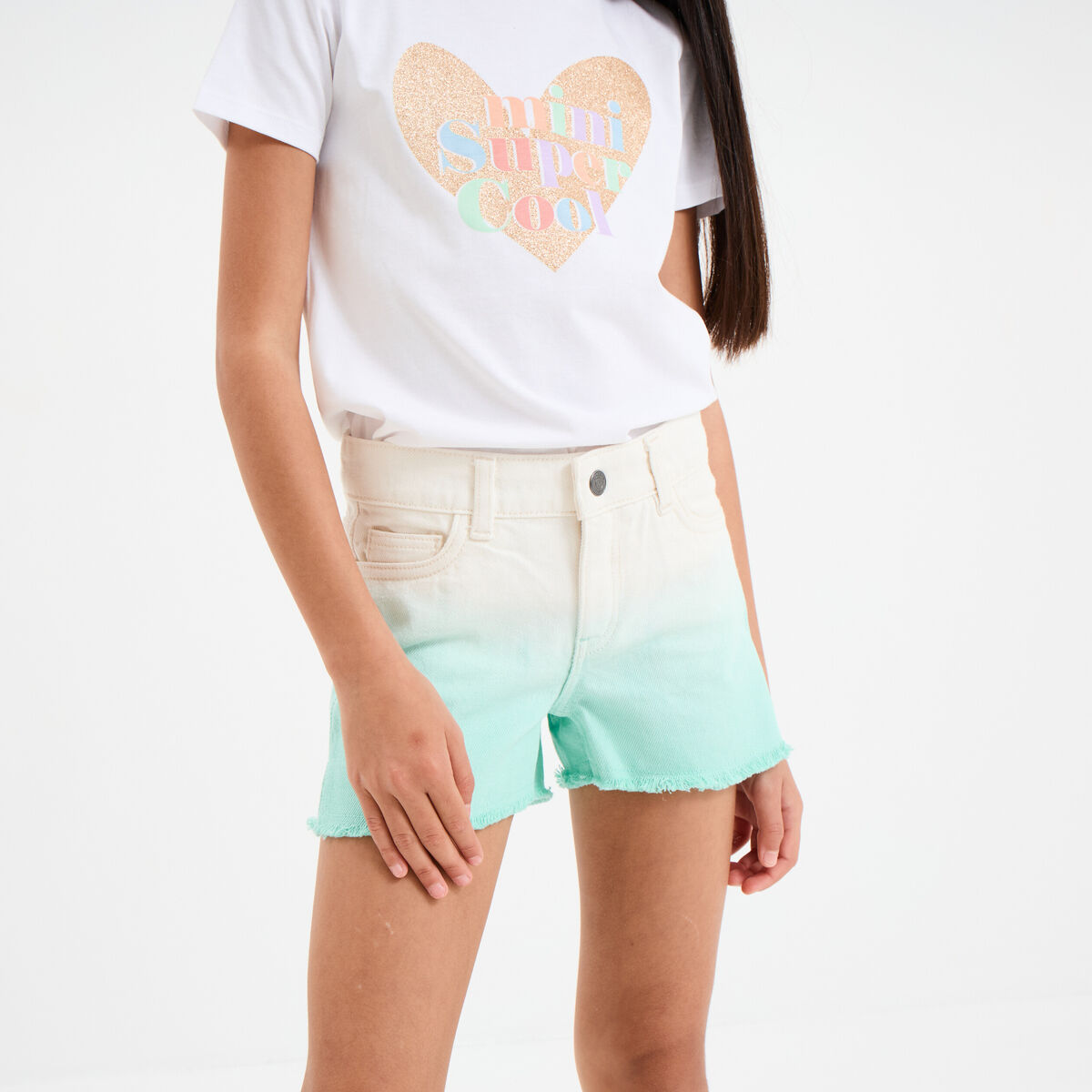Short droit 5 poches Creeks bleu clair fille