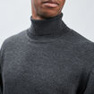 Pull avec col roulé gris foncé homme