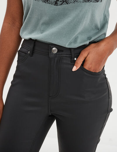 Pantalon enduit skinny push-up Liberto noir femme