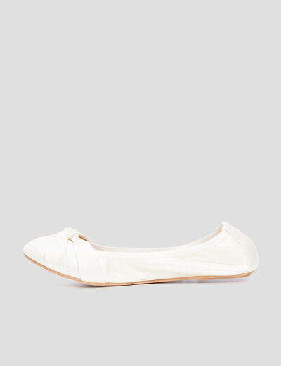Ballerines effet nou&eacute; blanc femme