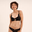 Soutien-gorge foulard dentelle et strass noir femme