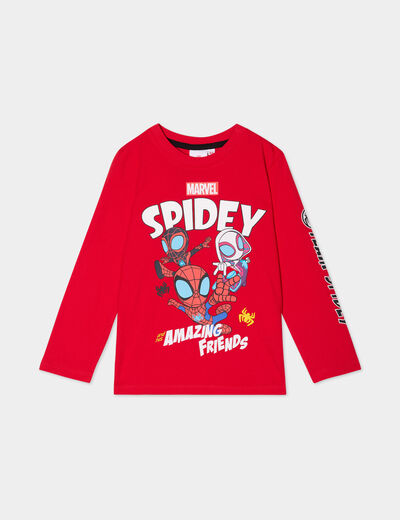 T-shirt manches longues Spider-Man rouge garçon