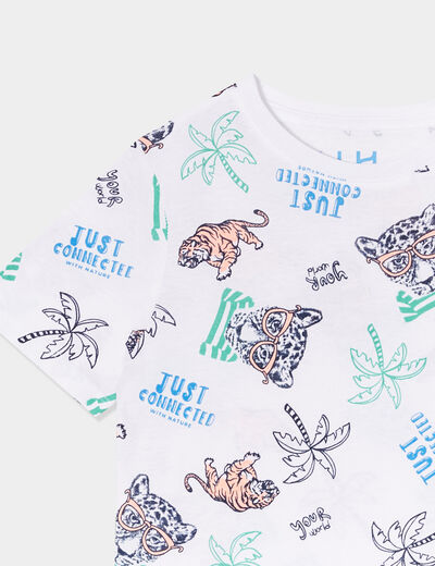T-shirt manches courtes coton blanc garçon