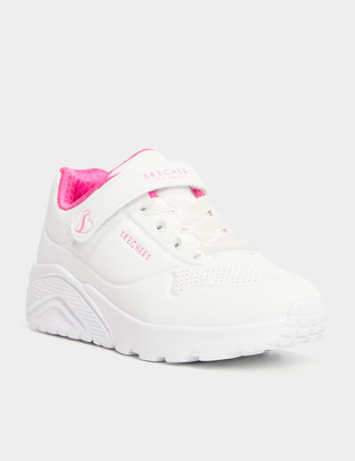 Tennis à lacets Skechers Uno blanc fille