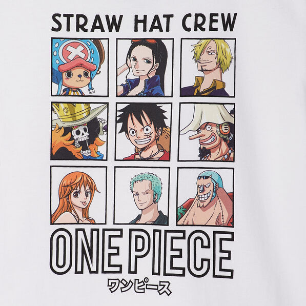 t shirt manches courtes one piece blanc garcon T-shirt manches courtes One Piece blanc garçon