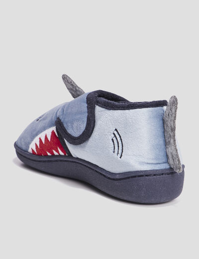 Chaussons détail requin gris garçon
