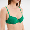 Soutien-gorge corbeille padd&eacute; dentelle vert menthe femme